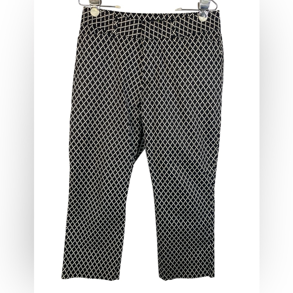 Riders by Lee Curvy Git Black and White Geometric Cropped Pants Women’s Size 10